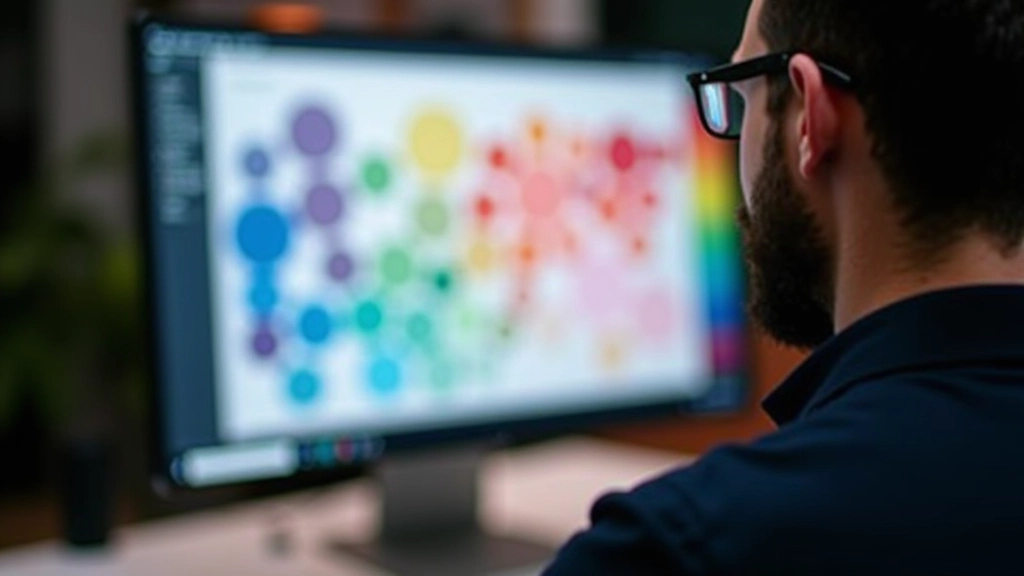 Écran affichant une palette de couleurs vibrantes avec codes hexadécimaux et guide de style graphique pour festival