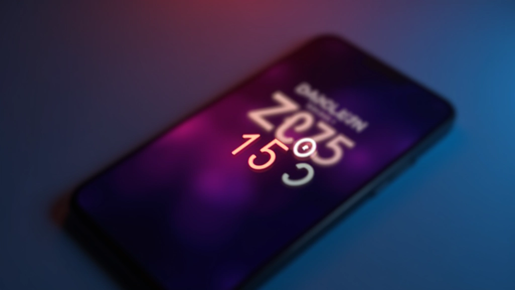 Écran mobile affichant un compte à rebours animé avec chiffres luminescents pour promotion événement