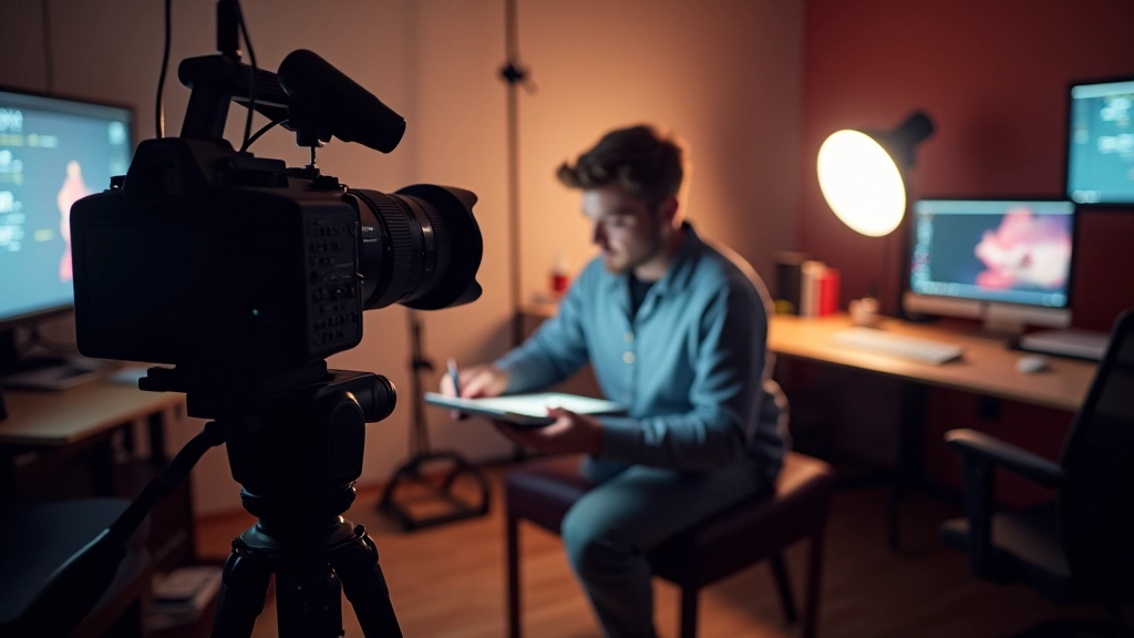 Équipement professionnel de streaming vidéo dans un studio de production moderne